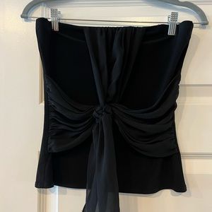 Beautiful black tube top with a tie  front by Marciano. Size S/P.